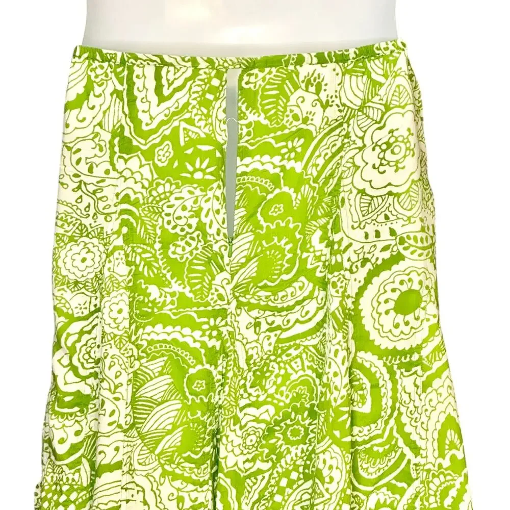 Chico's A Line Flared Maxi Skirt Size XL / 3 Boho Cottage Cotton Spring Green - Picture 8 of 9